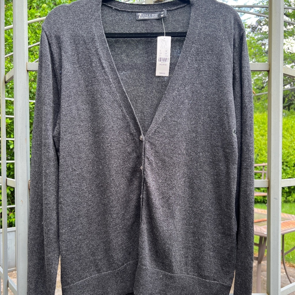 NWT NY&Co 7th Ave V-Neck Jeweled Button Chelsea Cardigan - Size XXL